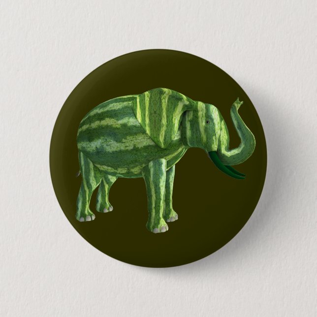 National Watermelon Day Elephant 2 Inch Round Button (Front)
