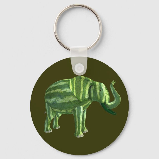 National Watermelon Day Elephant Keychain (Front)