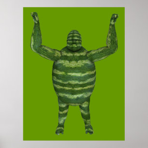 National Watermelon Day Gorilla Poster