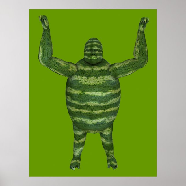National Watermelon Day Gorilla Poster (Front)