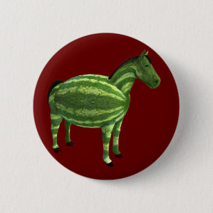 National Watermelon Day Horse 2 Inch Round Button
