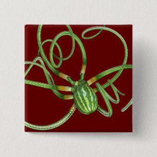 National Watermelon Day Octopus 2 Inch Square Button