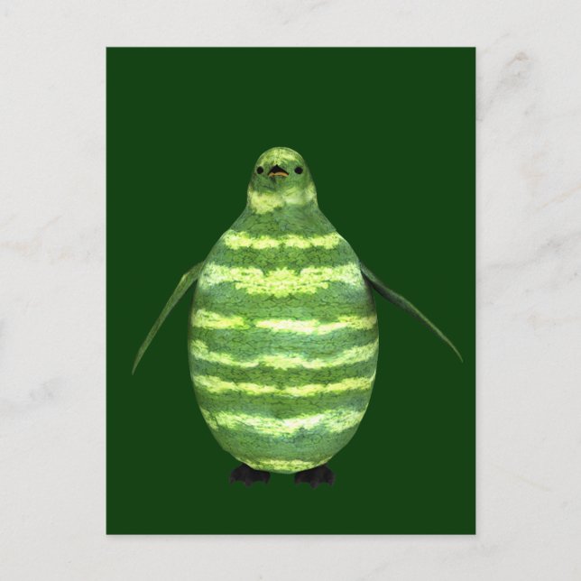 National Watermelon Day Penguin Postcard (Front)