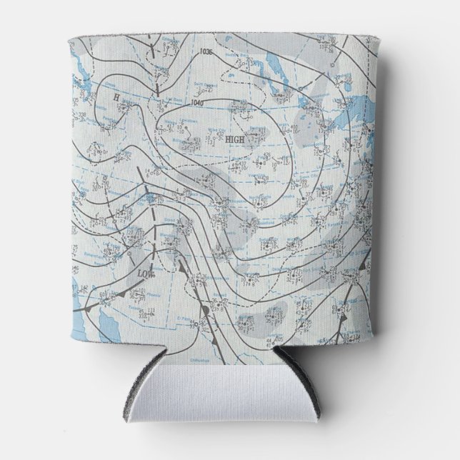 National Weather Map Can Cooler (Front)