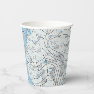 National Weather Map Paper Cups