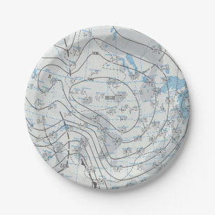 National Weather Map Paper Plate
