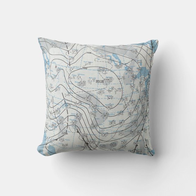 National Weather Map Throw Pillow (Front)