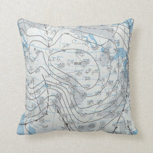National Weather Map Throw Pillow