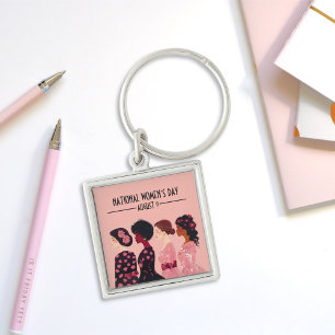 National Women’s Day Global Women Pink Floral Keychain