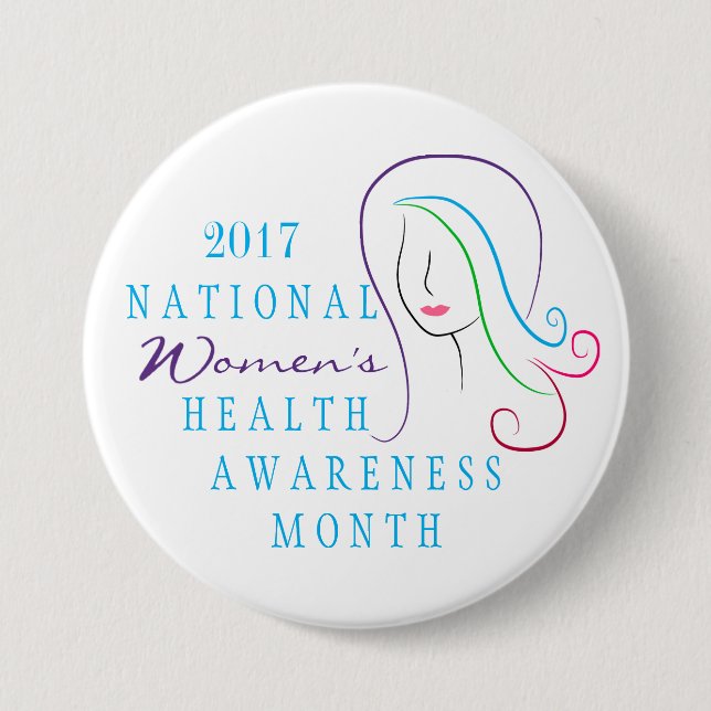 National Women's Health Awareness 3 Inch Round Button (Front)