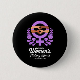 National women's history month 2026 National women 2 Inch Round Button