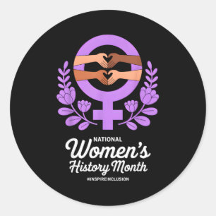 National women's history month 2026 National women Classic Round Sticker
