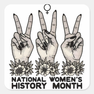 National Women's History Month Feminist women Square Sticker