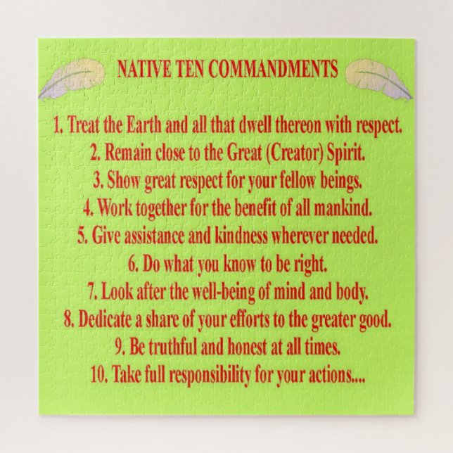 Native 10 Commandments 676 Piece Puzzle (Vertical)