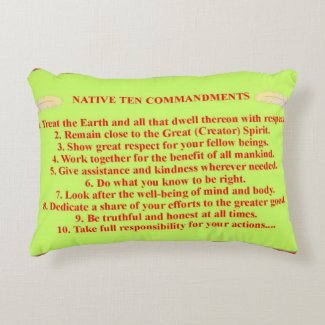 Native 10 Commandments Accent Pillow