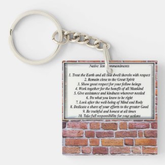 Native 10 Commandments Acrylic Keychain