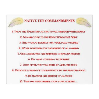 Native 10 Commandments Acrylic Wall Art