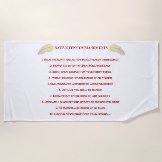 Native 10 Commandments Beach Towel