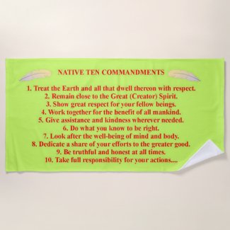 Native 10 Commandments Beach Towel