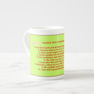 Native 10 Commandments Bone China Mug