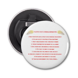 Native 10 Commandments Button Bottle Opener