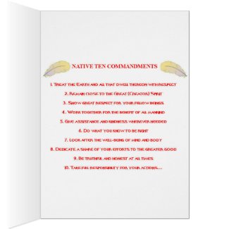 Native 10 Commandments Card