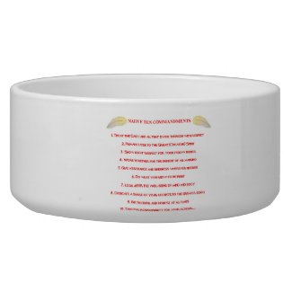 Native 10 Commandments Ceramic Pet Bowl