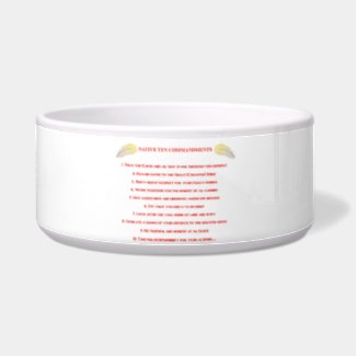 Native 10 Commandments Ceramic Pet Bowl