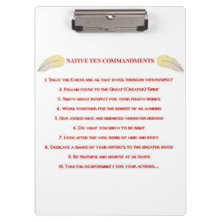 Native 10 Commandments Clipboard