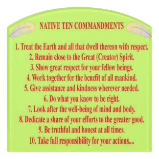 Native 10 Commandments Contour Room Sign