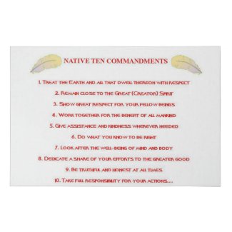 Native 10 Commandments Faux Wrapped Canvas Print
