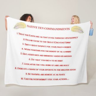 Native 10 Commandments Fleece Blanket