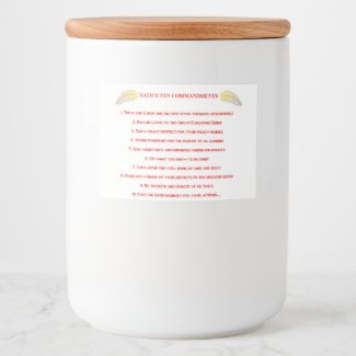 Native 10 Commandments Food Container Label Set