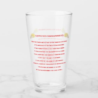 Native 10 Commandments Glass Tumblers