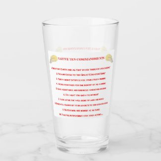 Native 10 Commandments Glass Tumblers