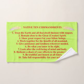 Native 10 Commandments Hand Towel