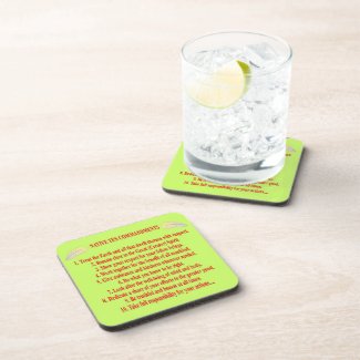 Native 10 Commandments Hard plastic coaster