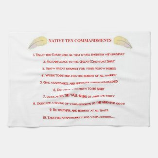 Native 10 Commandments Kitchen Towels