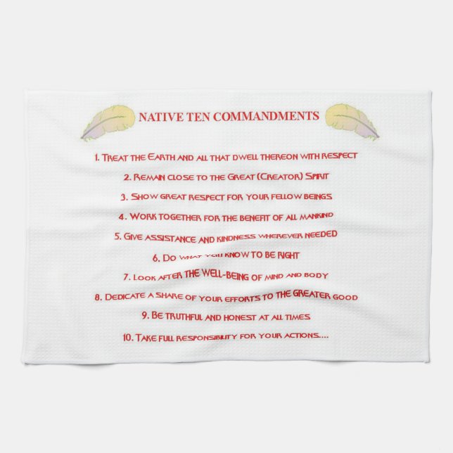 Native 10 Commandments Kitchen Towels (Horizontal)