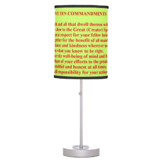 Native 10 Commandments lamp