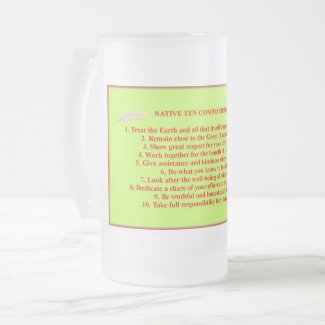 Native 10 Commandments Large Frosted Mug
