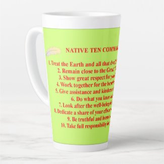 Native 10 Commandments Large Latte Mug