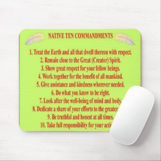 Native 10 Commandments Mousepad