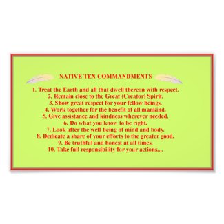 Native 10 Commandments Photo Paper Poster
