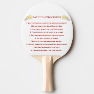 Native 10 Commandments Ping Pong Paddle
