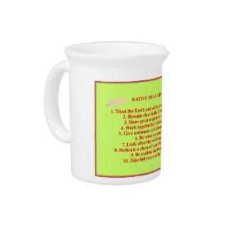 Native 10 Commandments Porcelain Pitcher