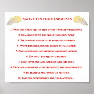 Native 10 Commandments Poster