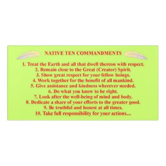 Native 10 Commandments Room Sign