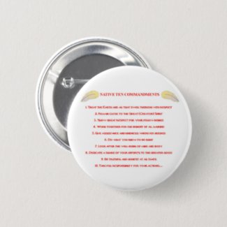 Native 10 Commandments Round Button