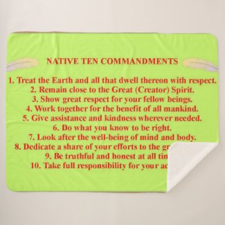 Native 10 Commandments Sherpa Blanket